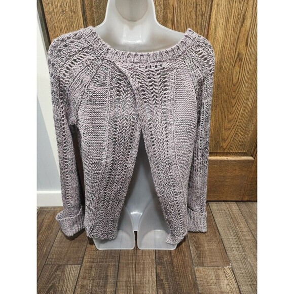 ILLA ILLA Slouchy Cropped Sweater split back thick knit Light Purple 100%Acrylic - Picture 3 of 6